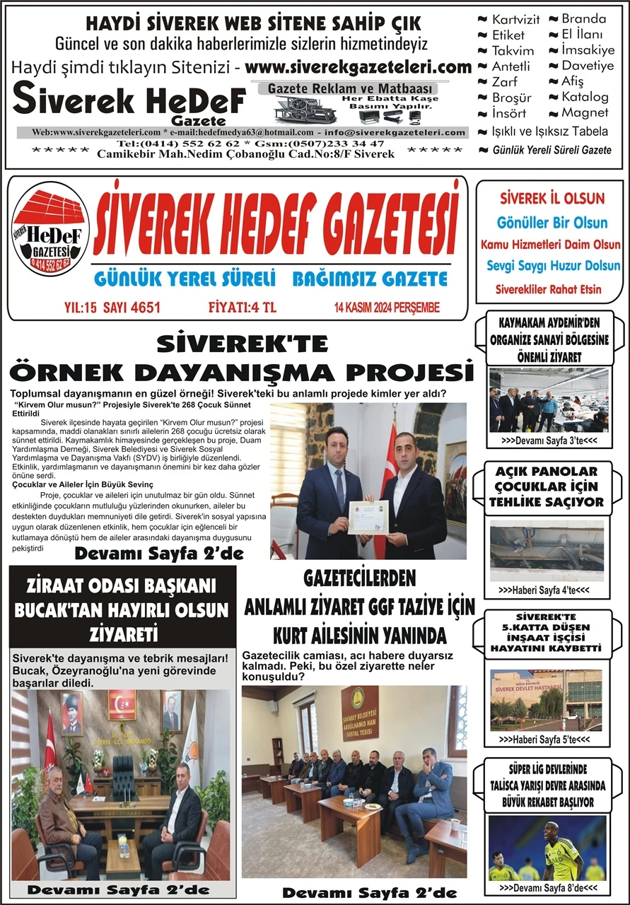 14.11.2024 Tarihli Gazetemiz