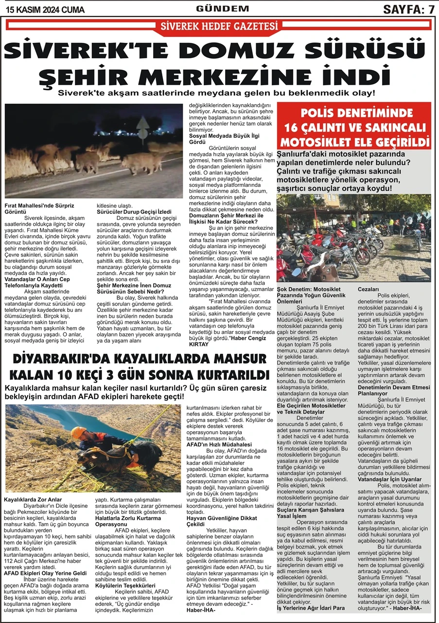 15.11.2024 Tarihli Gazetemiz