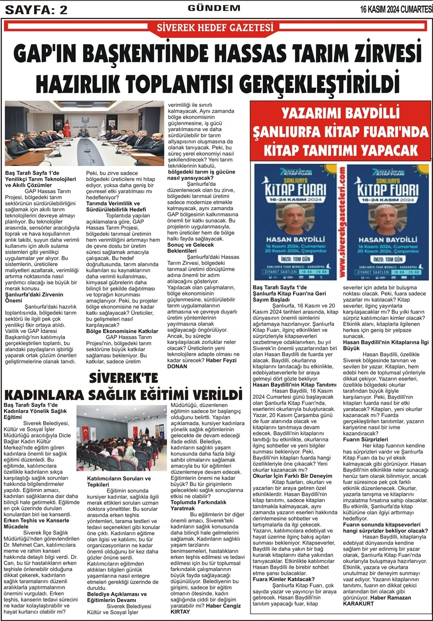 16.11.2024 Tarihli Gazetemiz