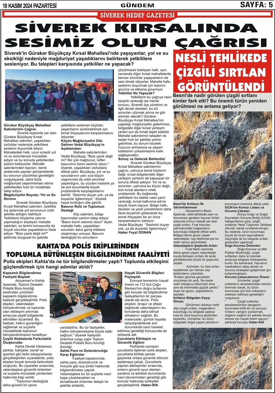 18.11.2024 Tarihli Gazetemiz