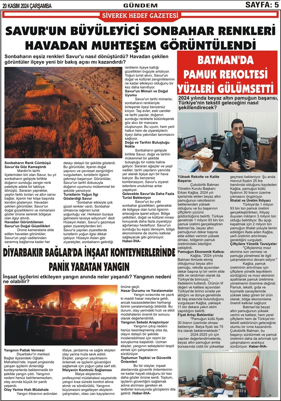 20.11.2024 Tarihli Gazetemiz 