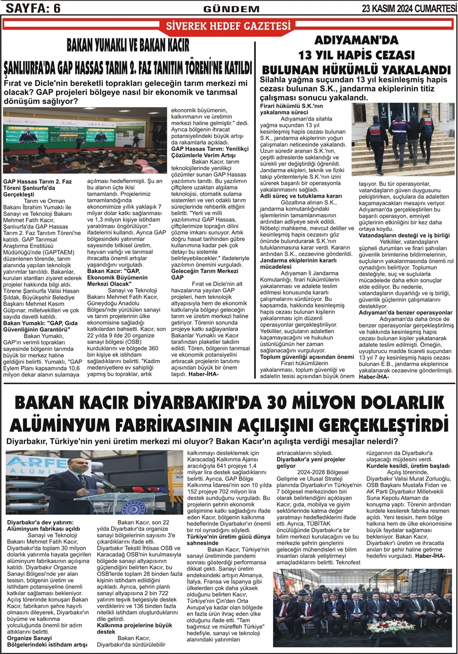 23.11.2024 Tarihli Gazetemiz