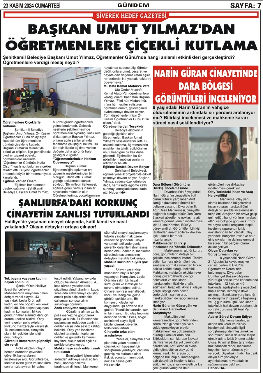 23.11.2024 Tarihli Gazetemiz