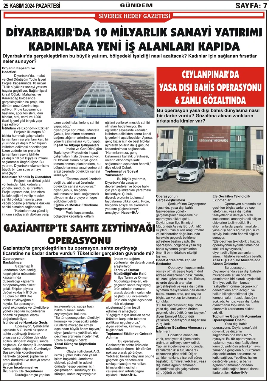 25.11.2024 Tarihli Gazetemiz