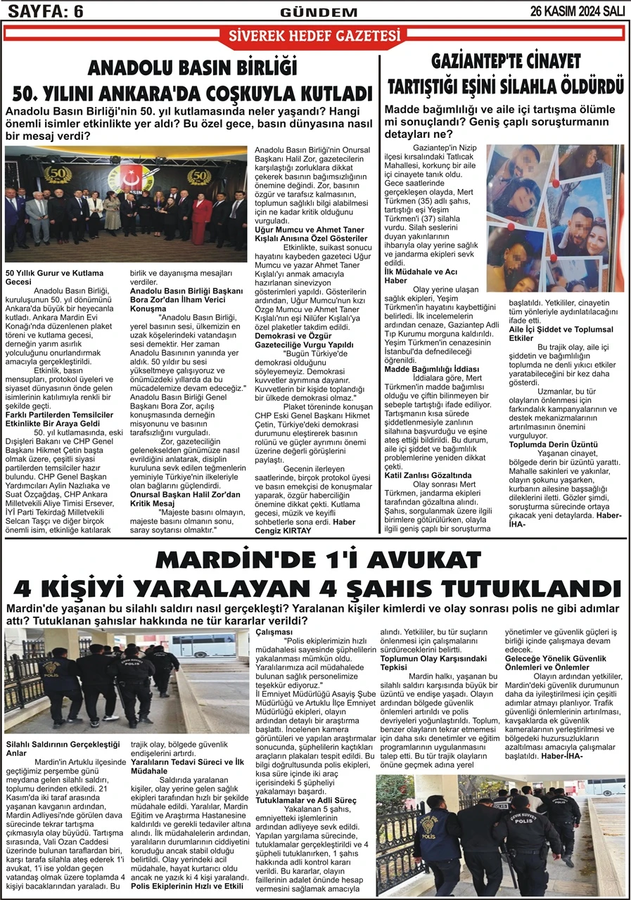 26.11.2024 Tarihli Gazetemiz