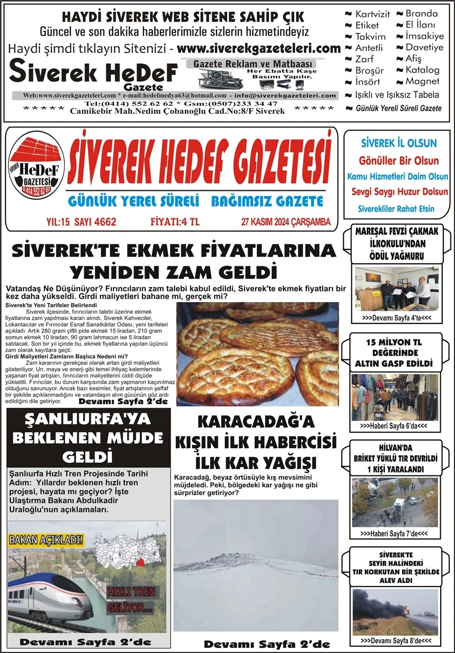 27.11.2024 Tarihli Gazetemiz