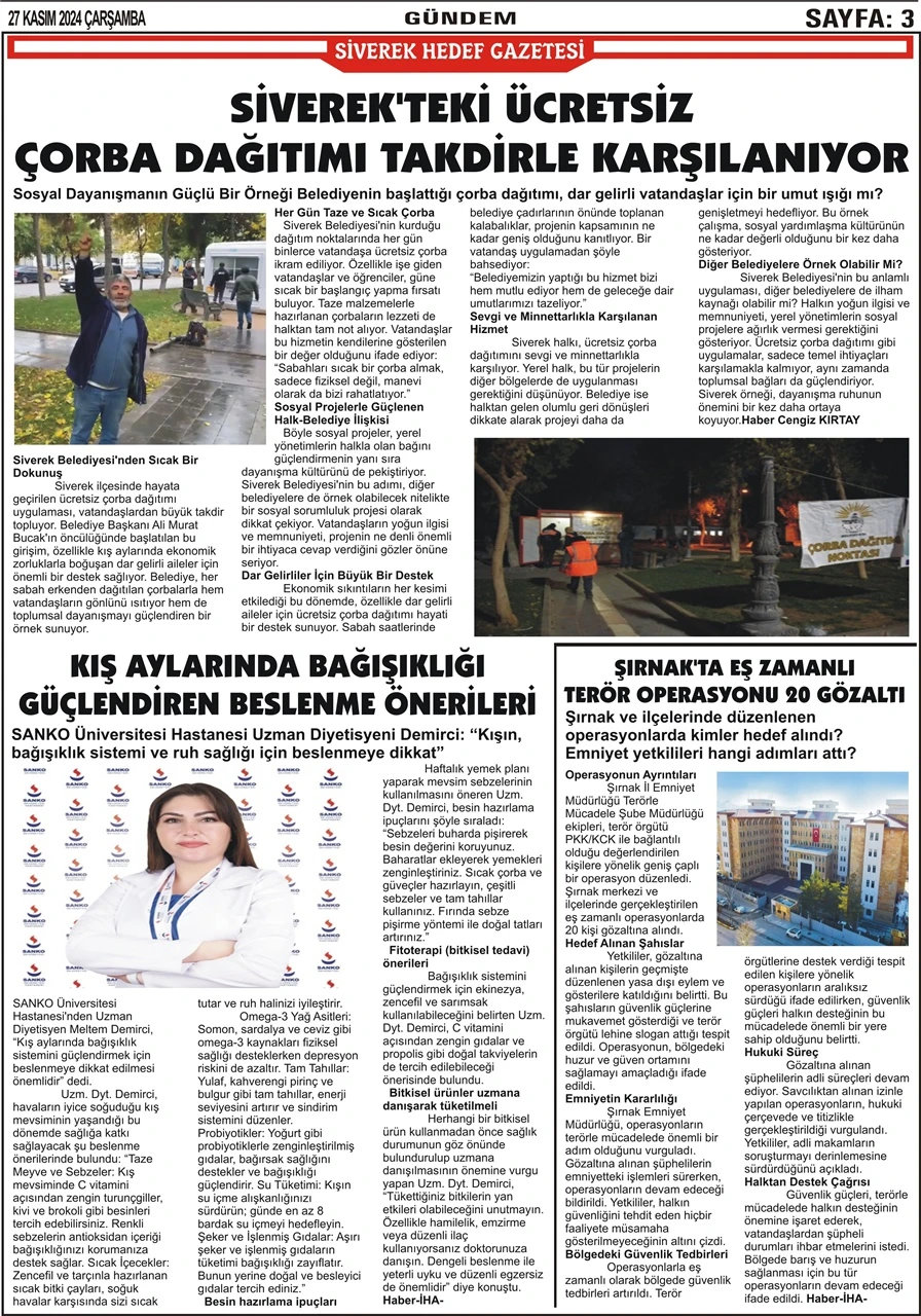 27.11.2024 Tarihli Gazetemiz