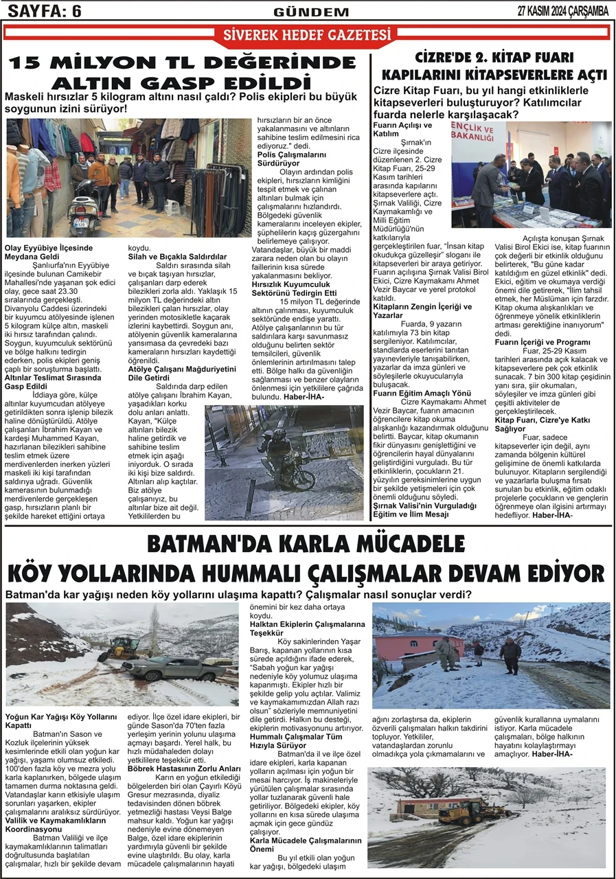 27.11.2024 Tarihli Gazetemiz