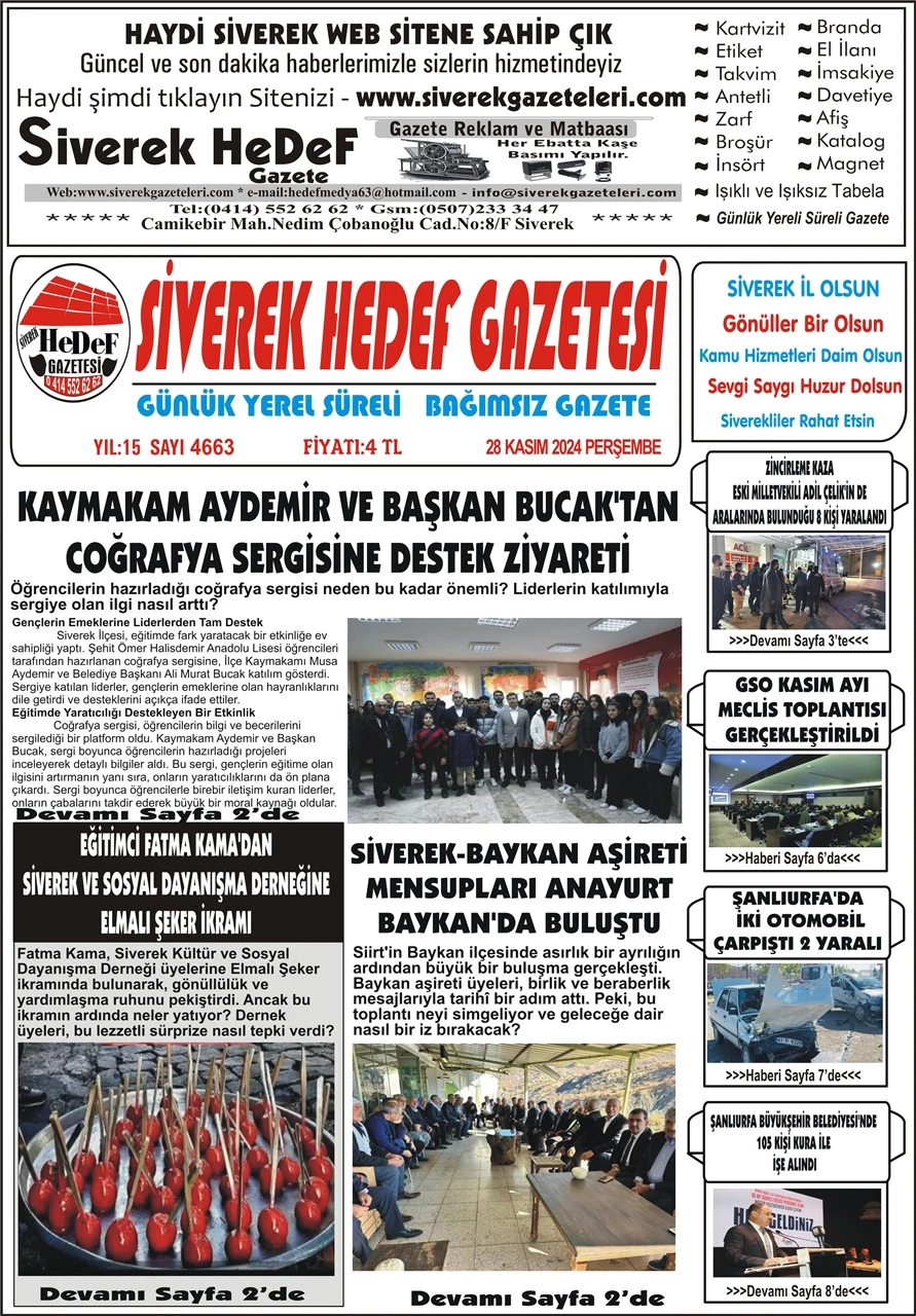 28.11.2024  Tarihli Gazetemiz