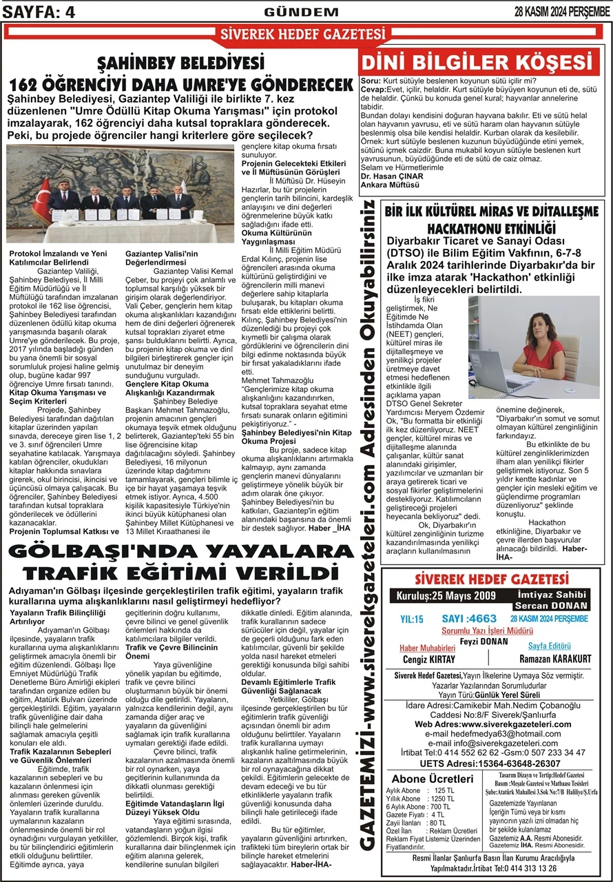 28.11.2024  Tarihli Gazetemiz