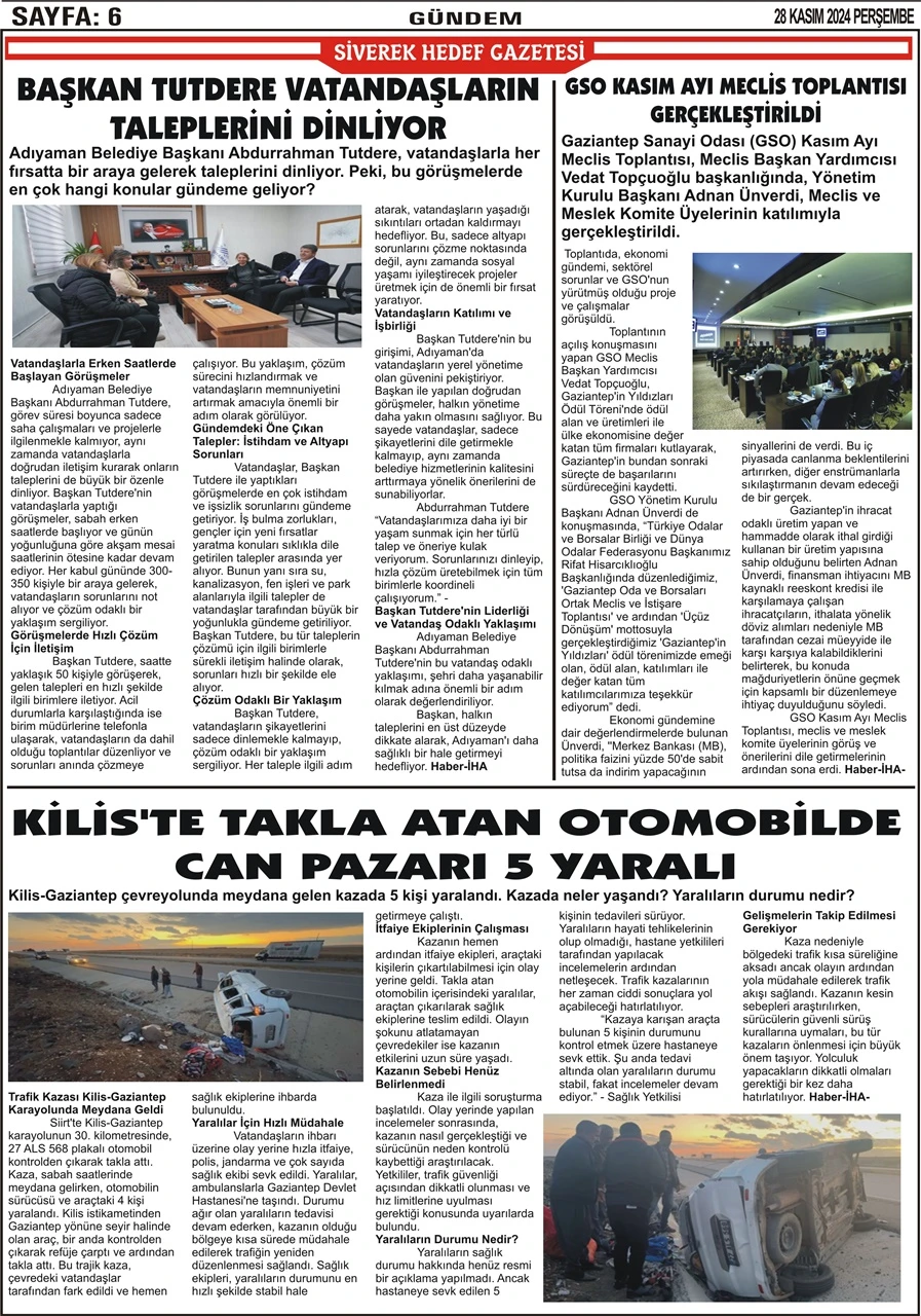 28.11.2024  Tarihli Gazetemiz