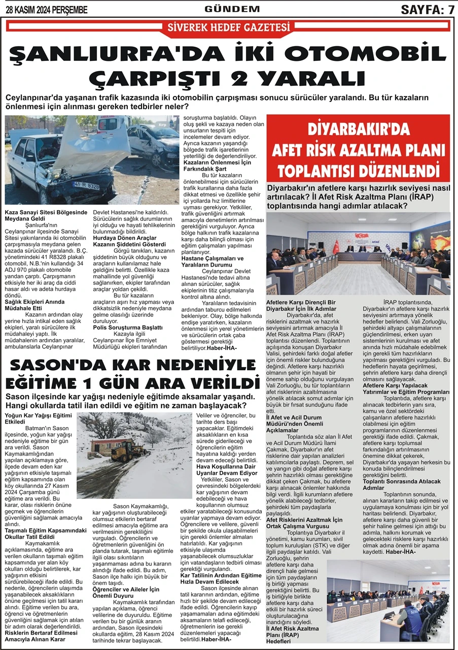 28.11.2024  Tarihli Gazetemiz