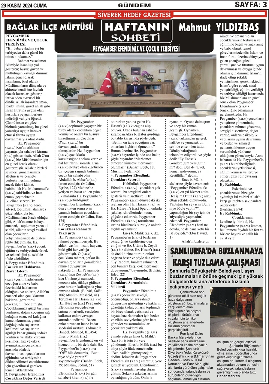 29.11.2024 Tarihli Gazetemiz