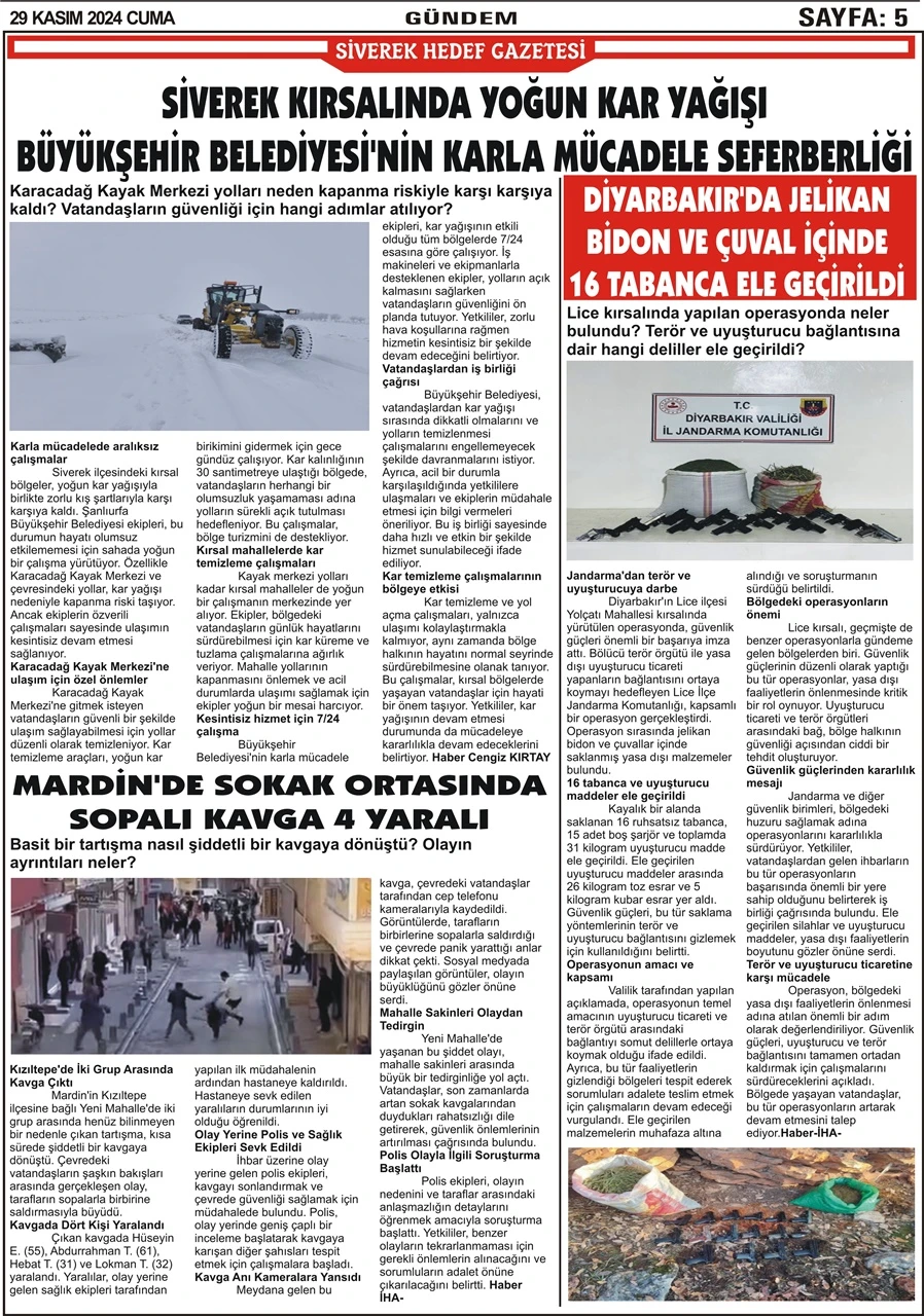 29.11.2024 Tarihli Gazetemiz