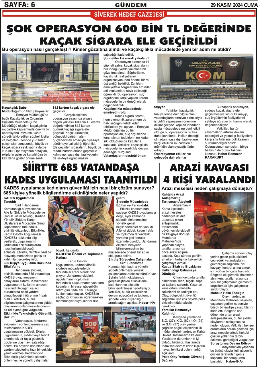 29.11.2024 Tarihli Gazetemiz