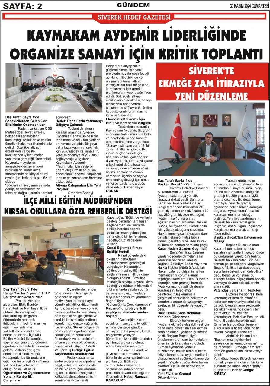 30.11.2024 Tarihli Gazetemiz