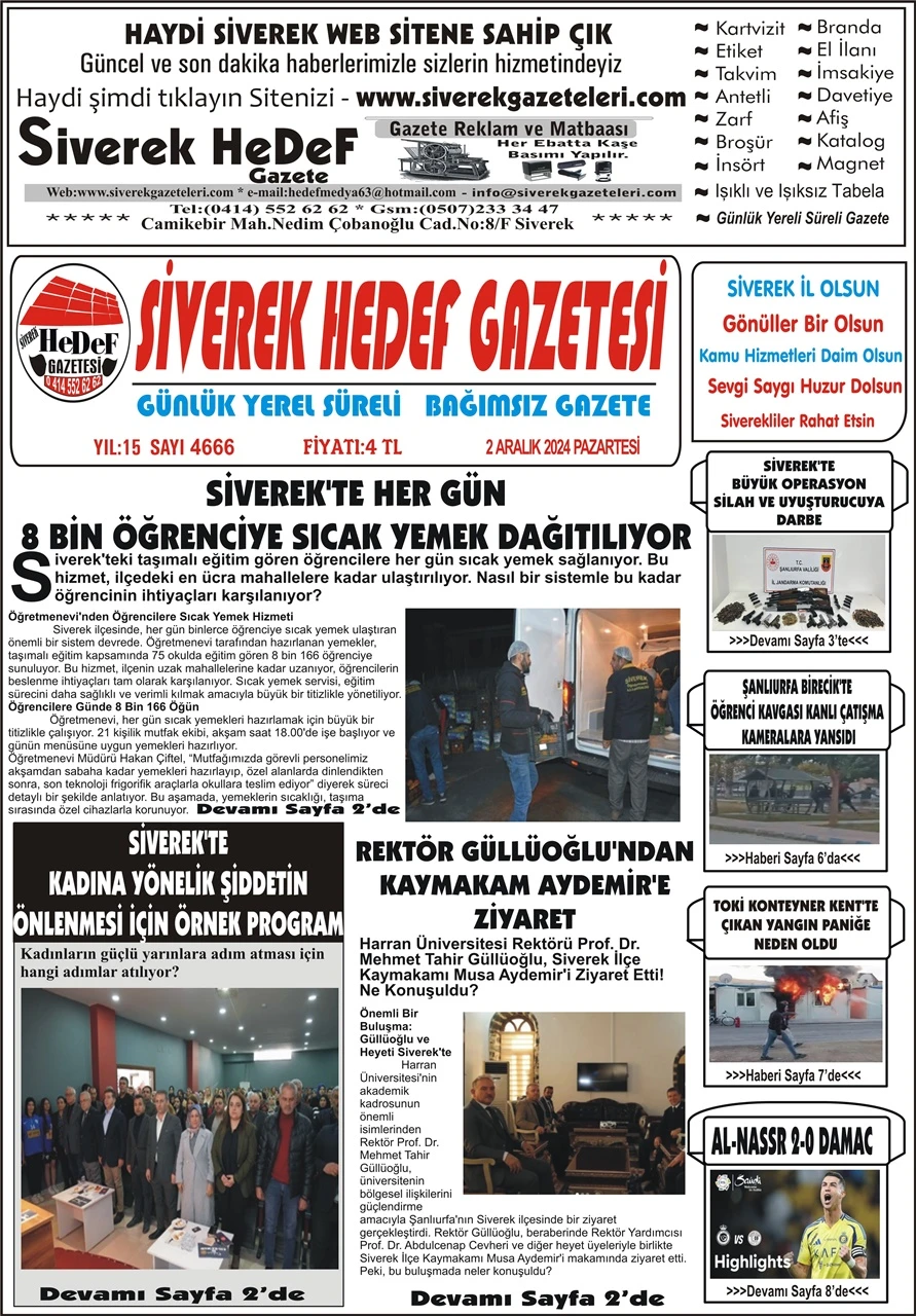 2.12.2024 Tarihli Gazetemiz