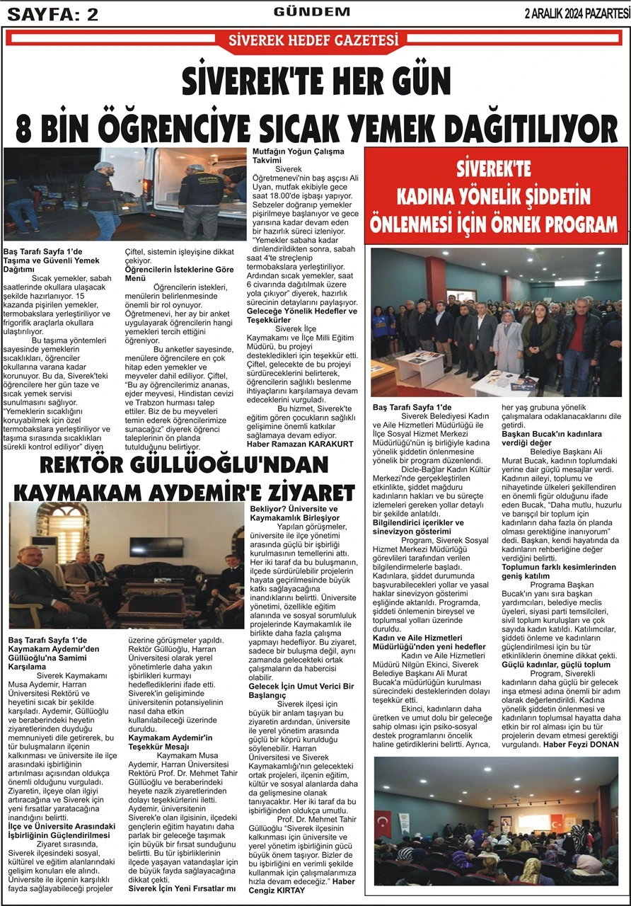 2.12.2024 Tarihli Gazetemiz