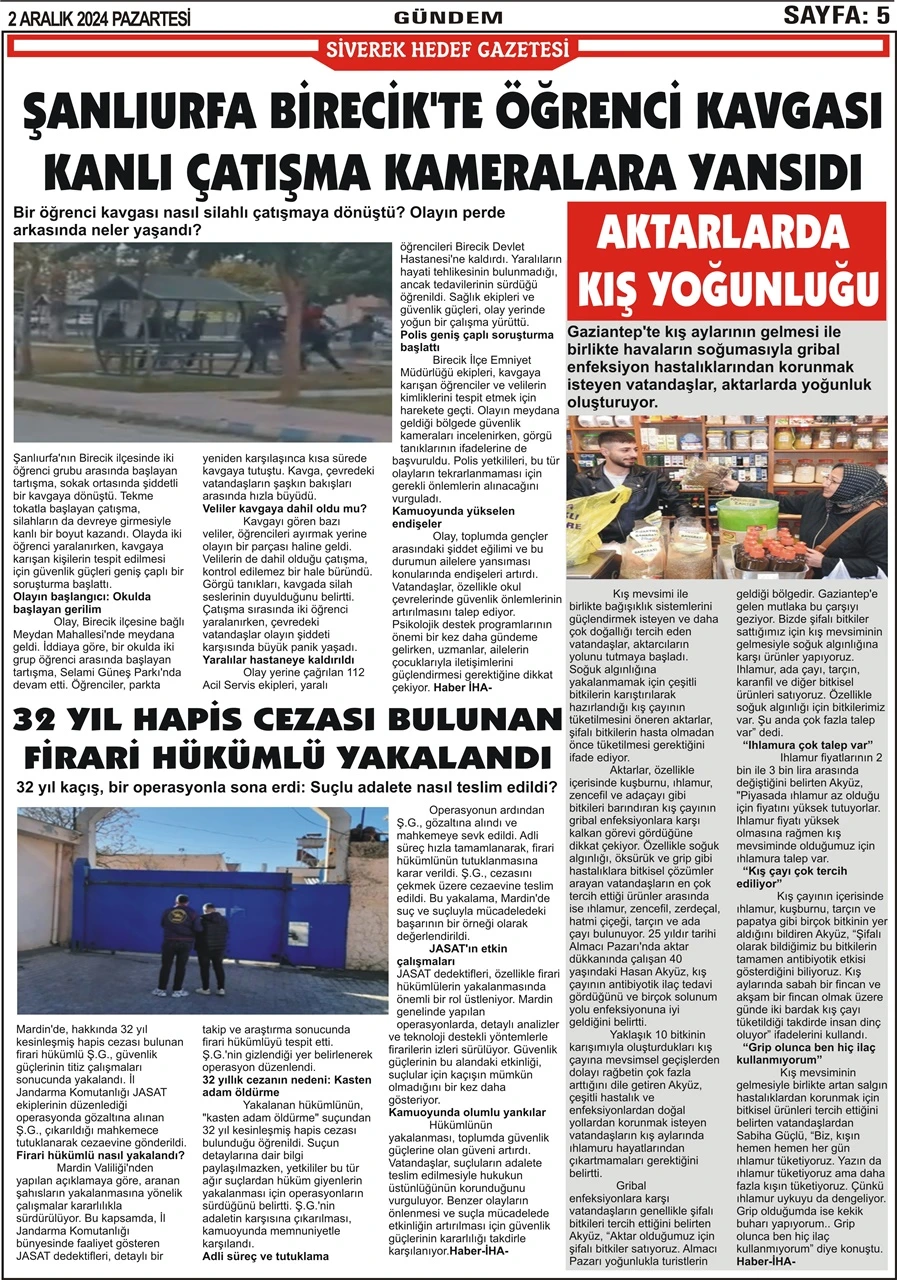 2.12.2024 Tarihli Gazetemiz