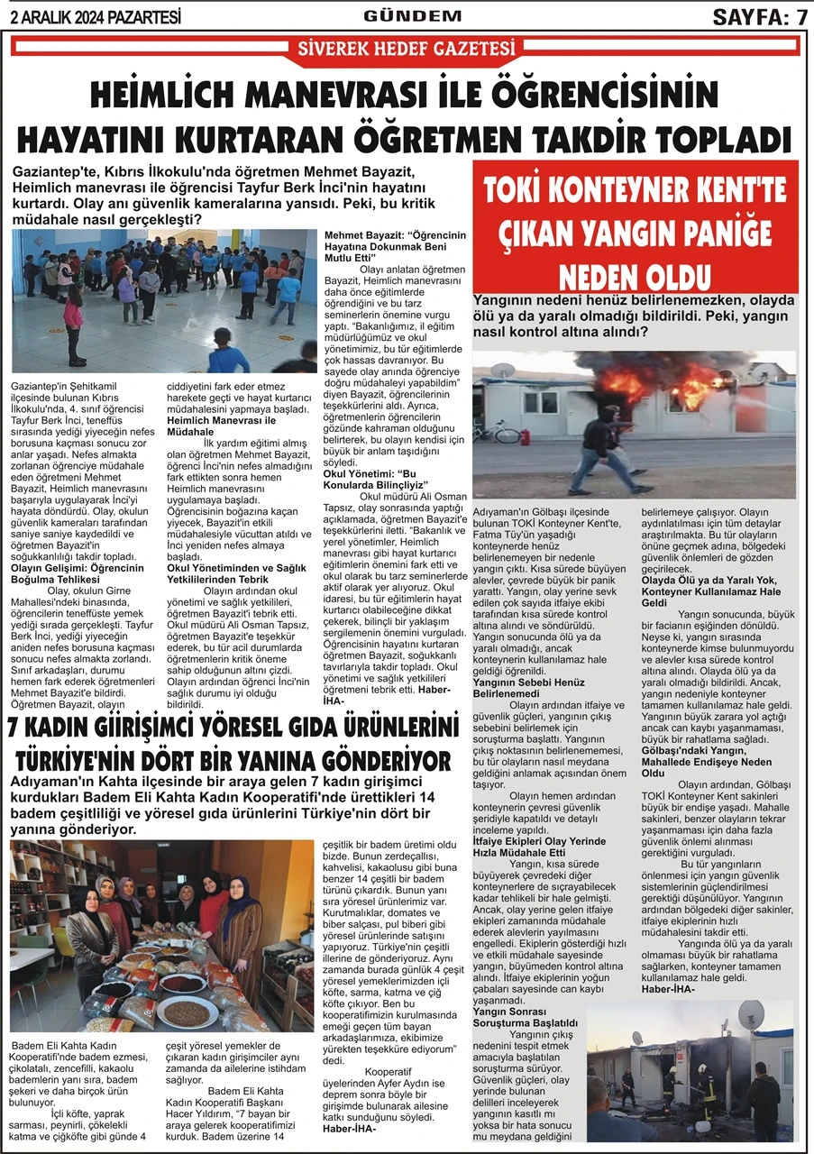 2.12.2024 Tarihli Gazetemiz