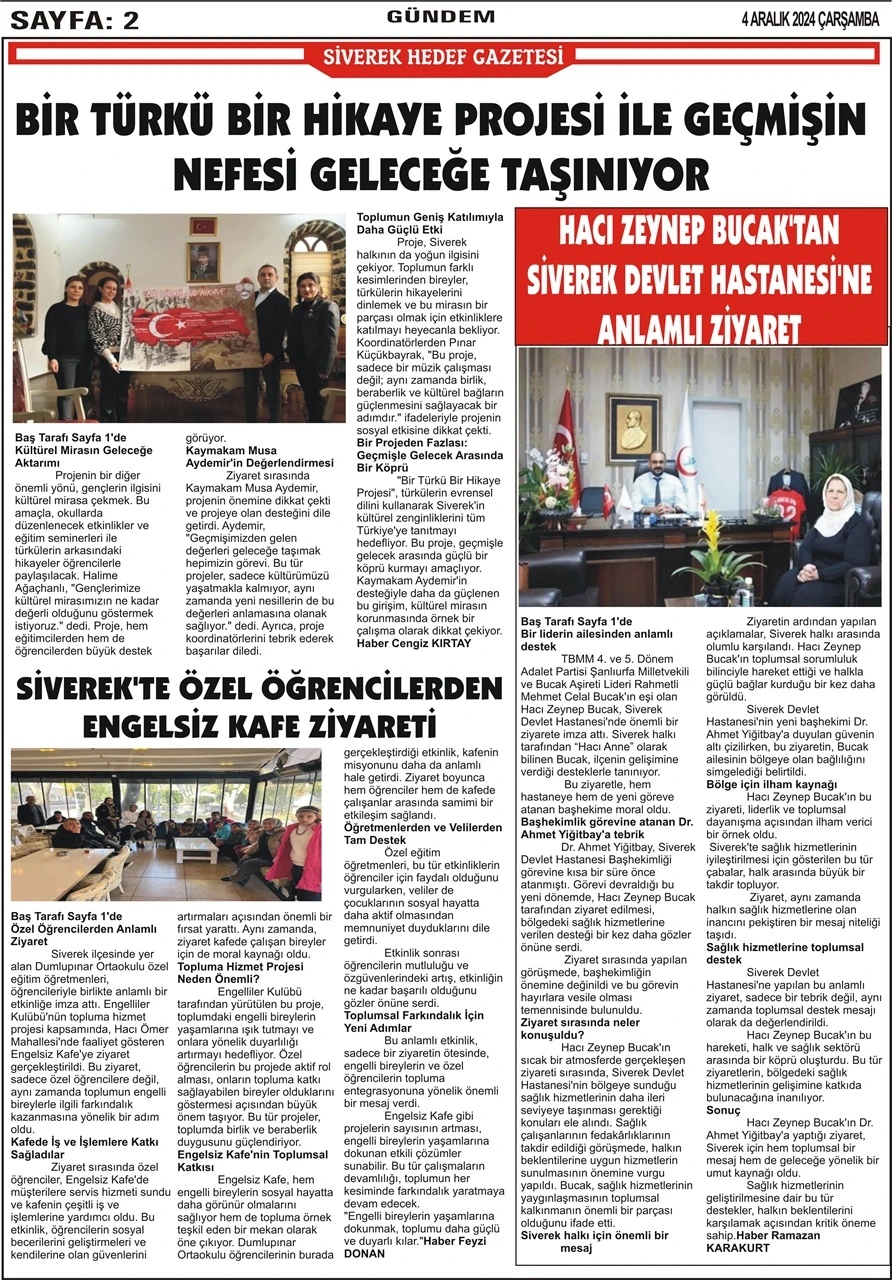 4.12.2024 Tarihli Gazetemiz