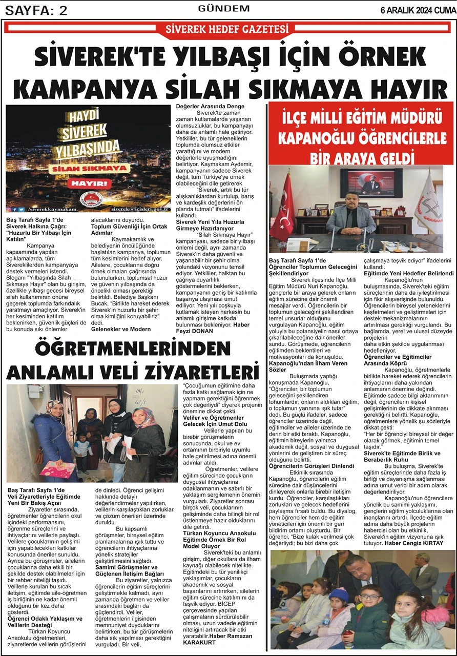 6.12.2024 Tarihli Gazetemiz