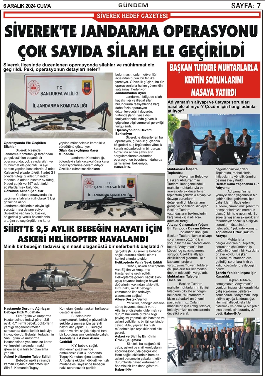 6.12.2024 Tarihli Gazetemiz