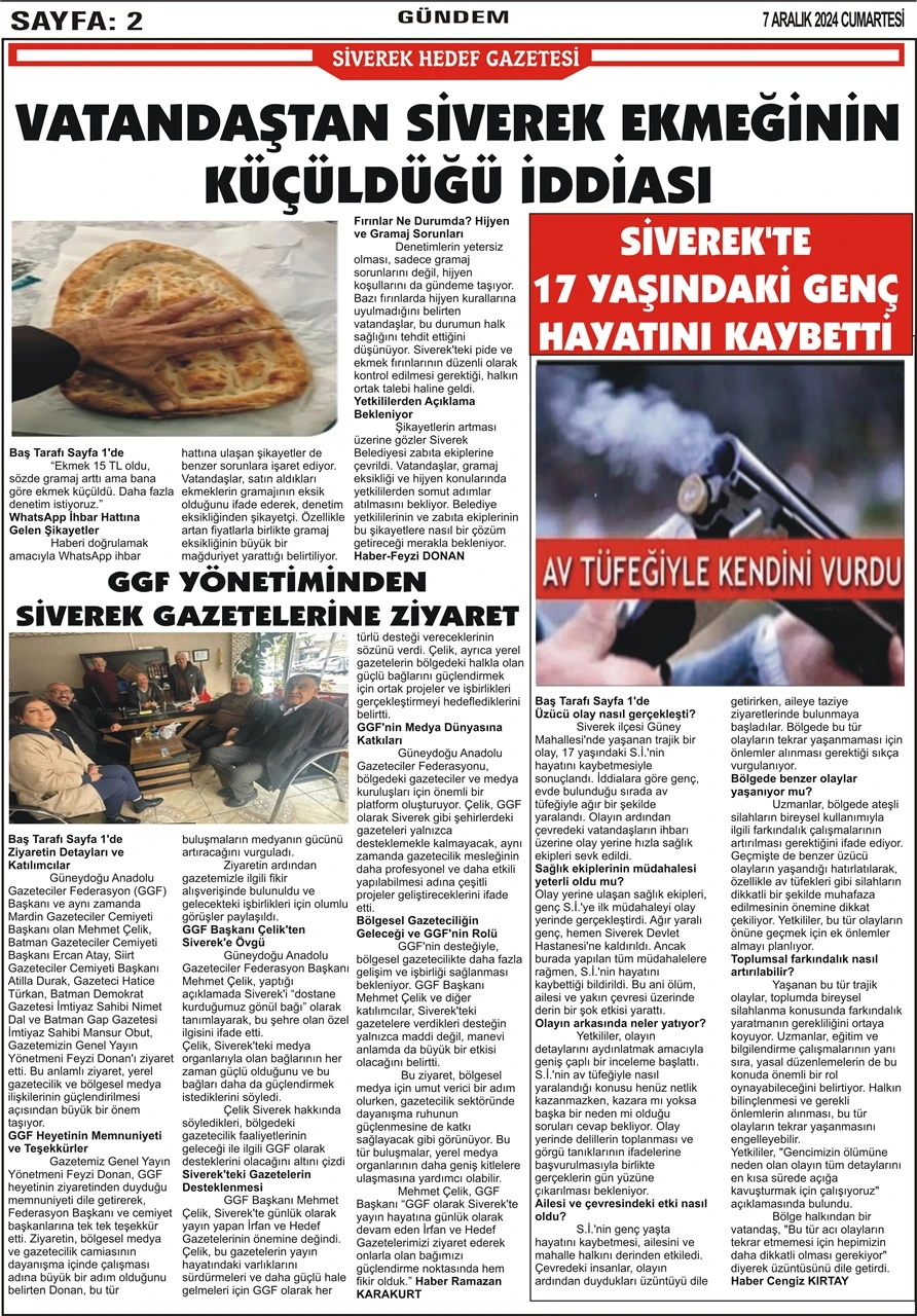 7.12.2024 Tarihli Gazetemiz