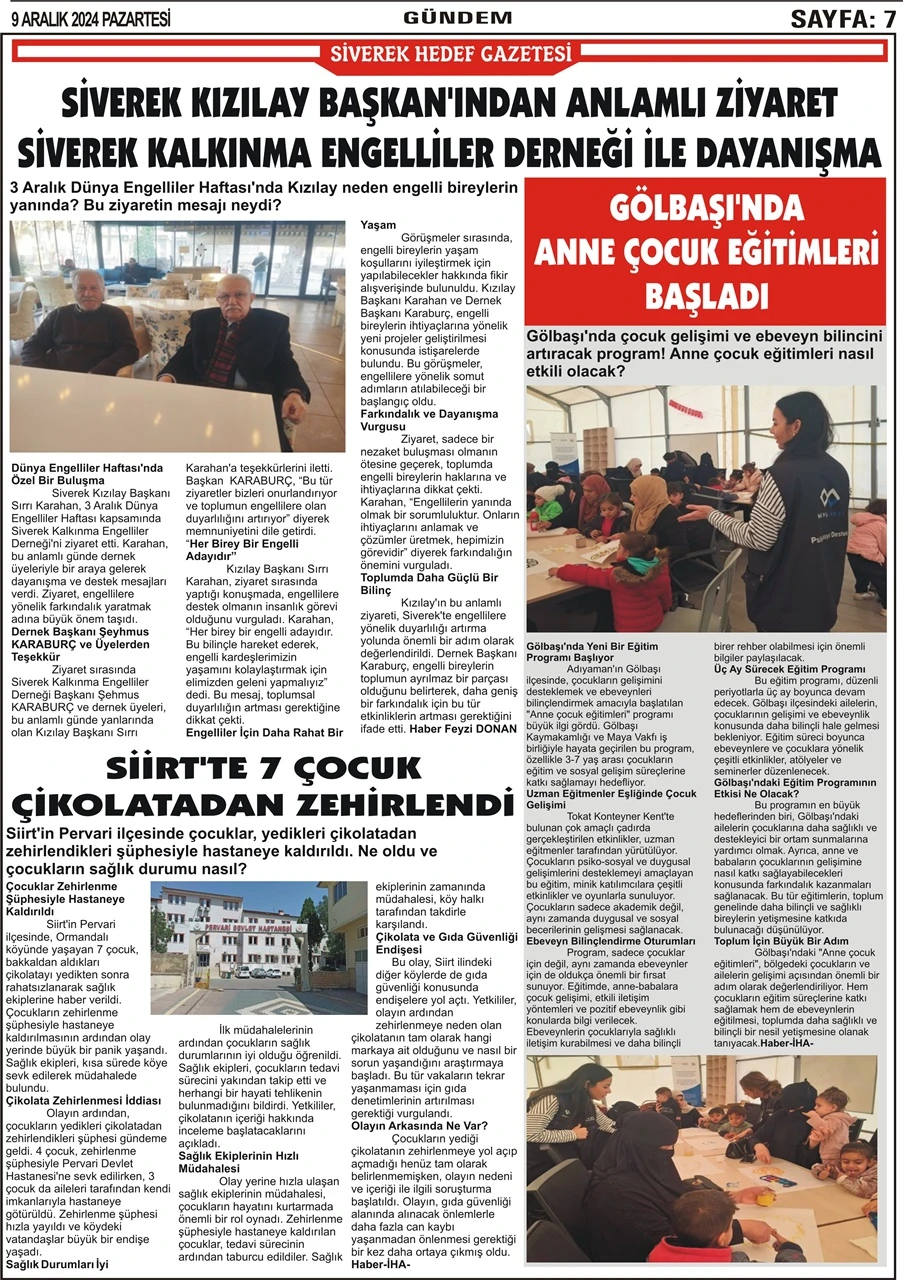 9.12.2024 Tarihli Gazetemiz