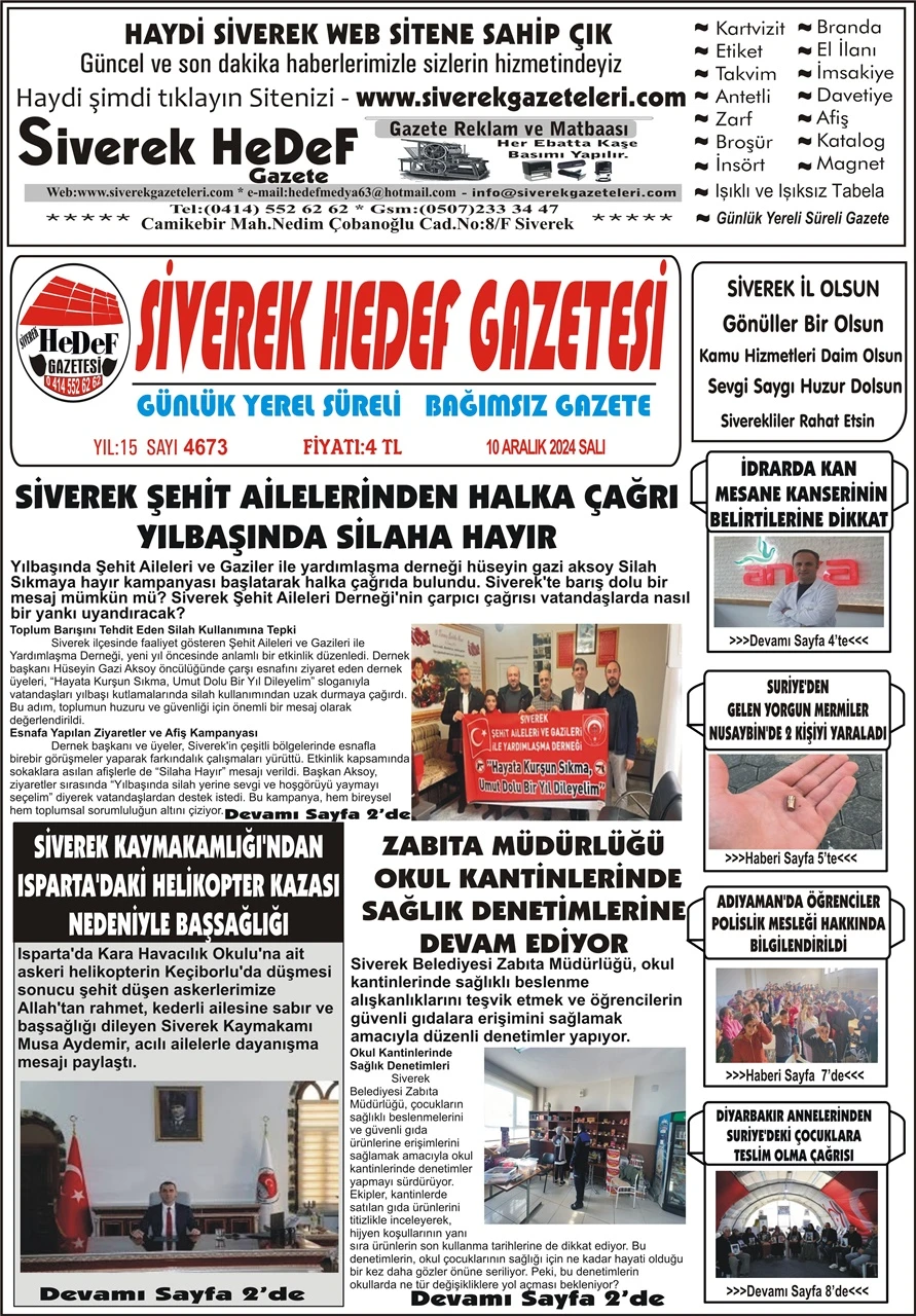 10.12.2024 Tarihli Gazetemiz