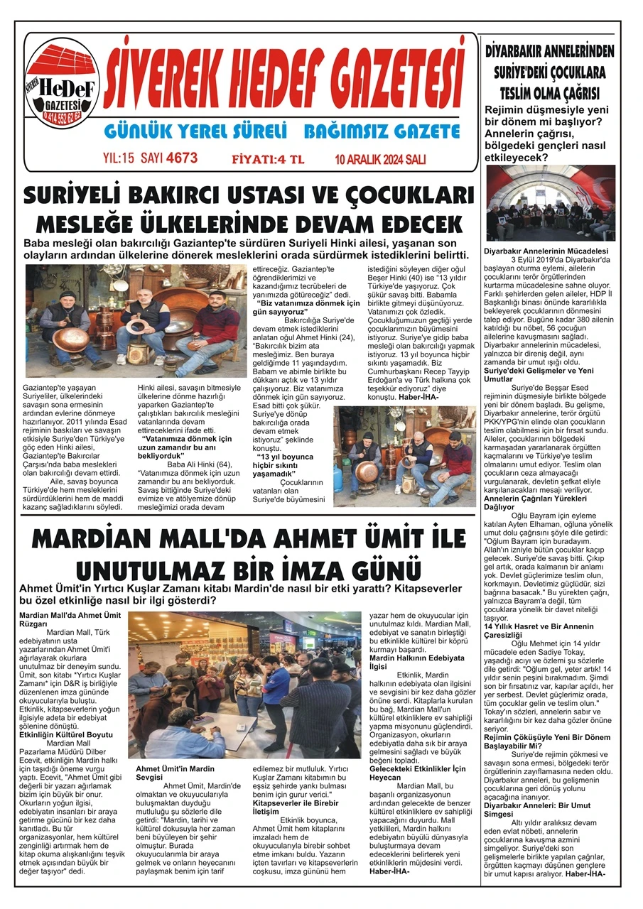 10.12.2024 Tarihli Gazetemiz