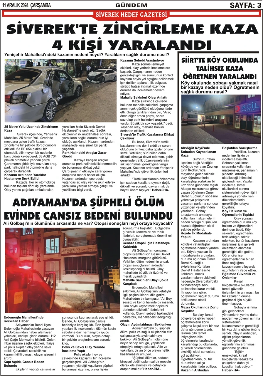 11.12.2024 Tarihli Gazetemiz