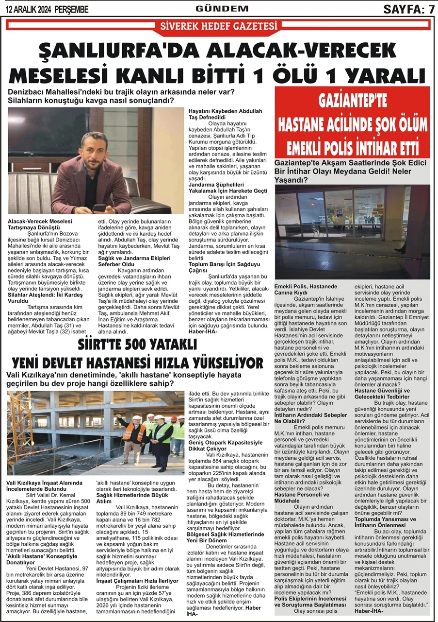 12.12.2024 Tarihli Gazetemiz