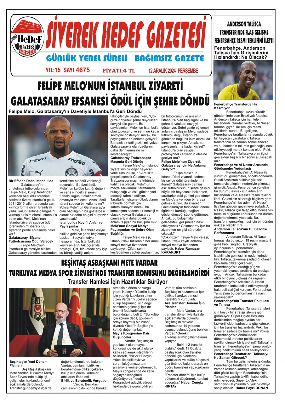 12.12.2024 Tarihli Gazetemiz