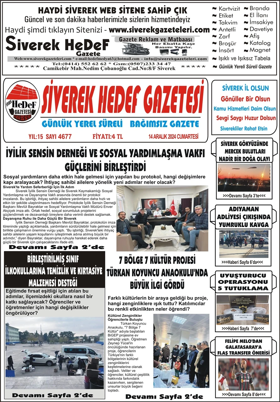 14.12.2024 Tarihli Gazetemiz