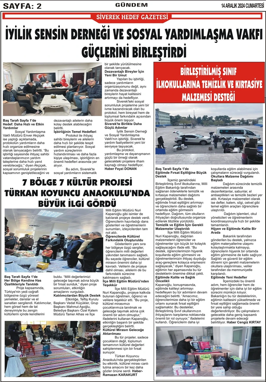 14.12.2024 Tarihli Gazetemiz