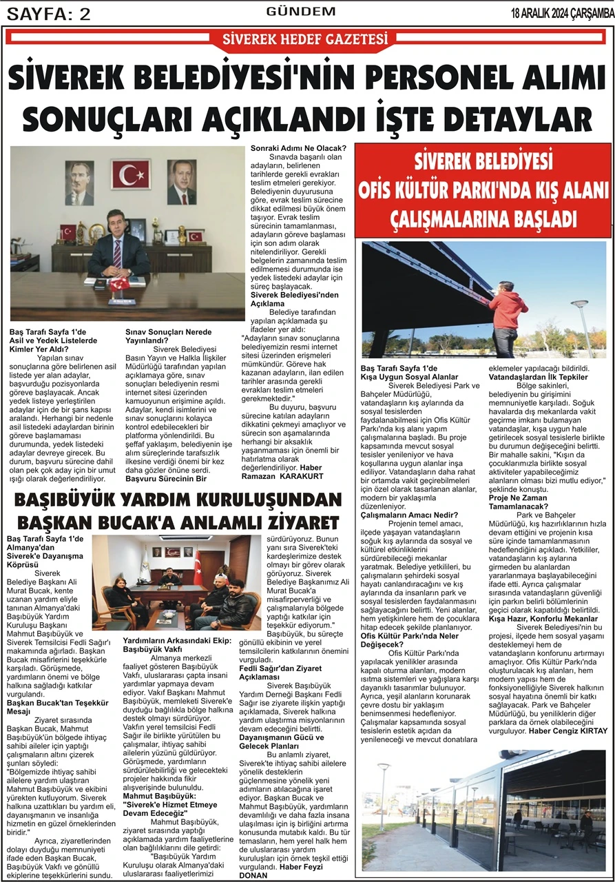 18.12.2024 Tarihli Gazetemiz 