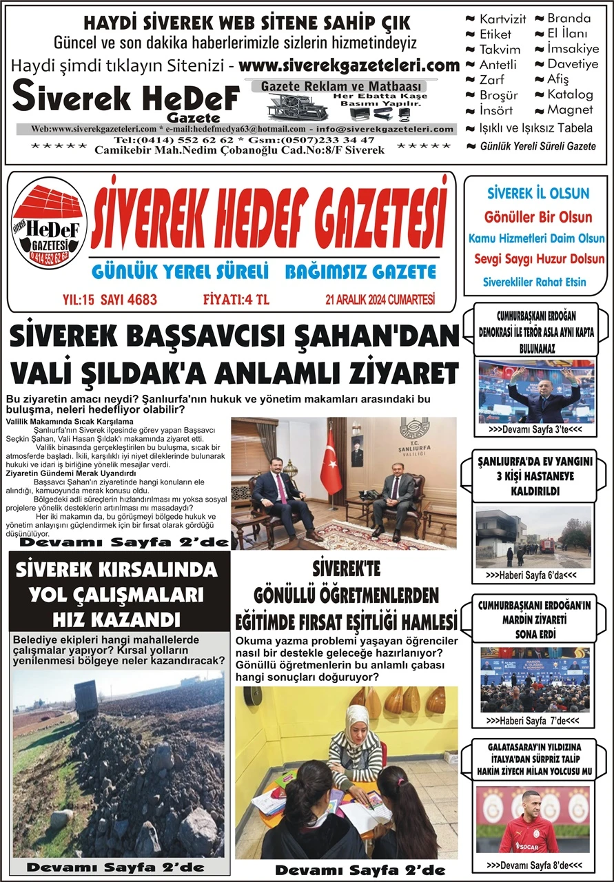 21.12.2024 Tarihli Gazetemiz