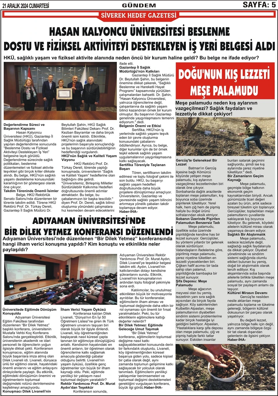 21.12.2024 Tarihli Gazetemiz