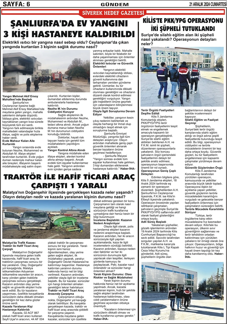 21.12.2024 Tarihli Gazetemiz