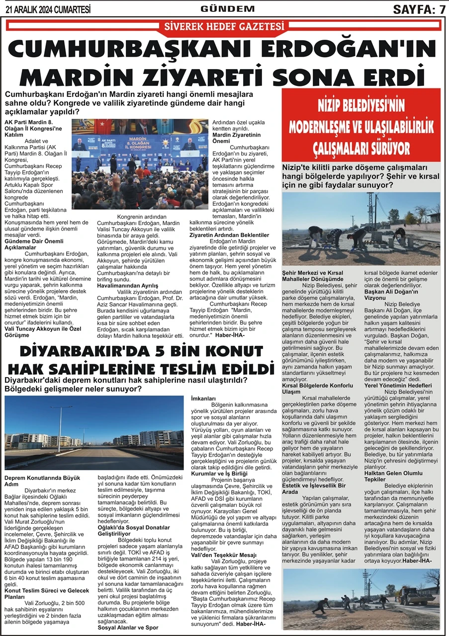 21.12.2024 Tarihli Gazetemiz