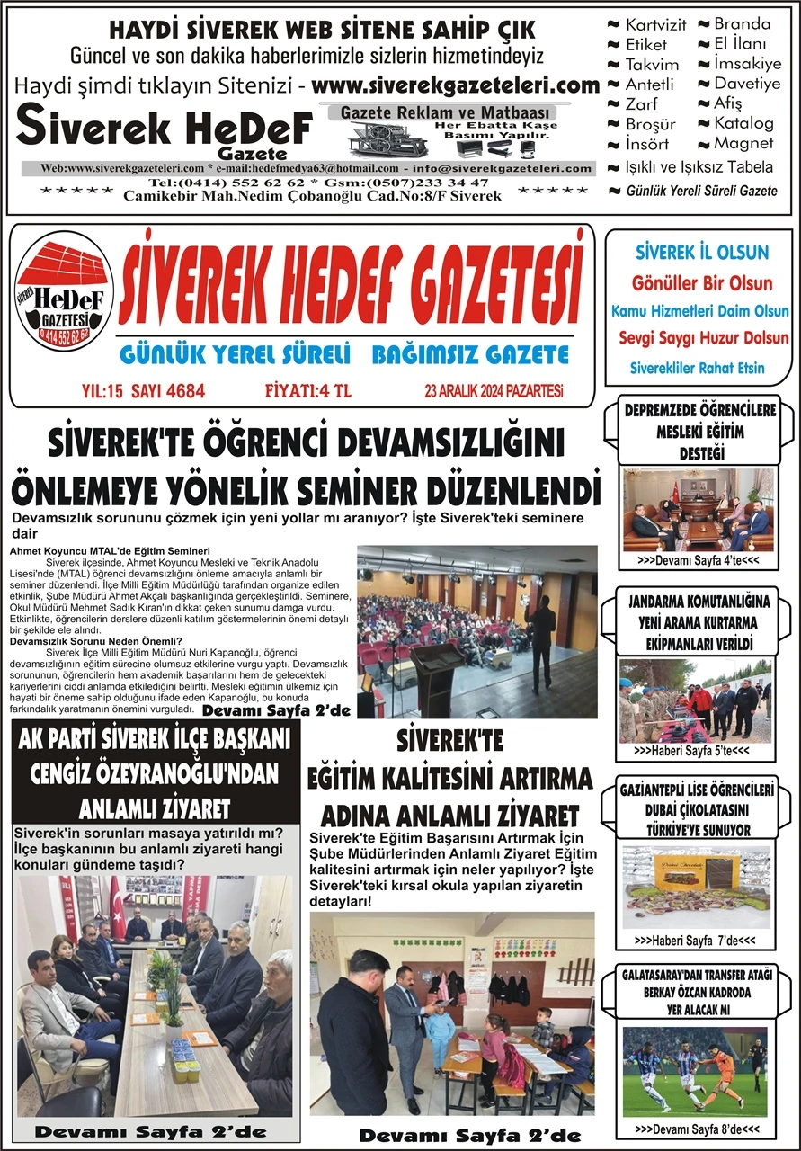 23.12.2024 Tarihli Gazetemiz