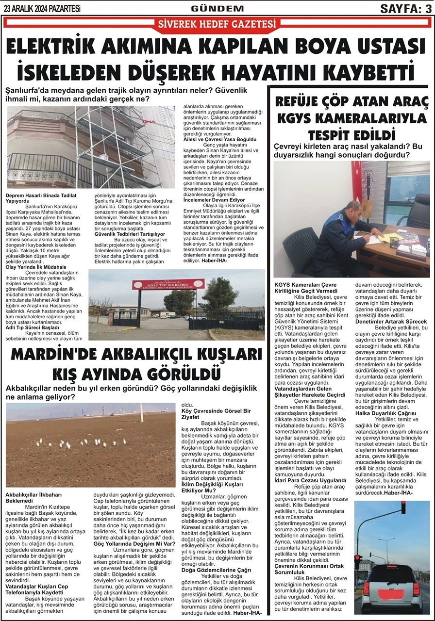 23.12.2024 Tarihli Gazetemiz