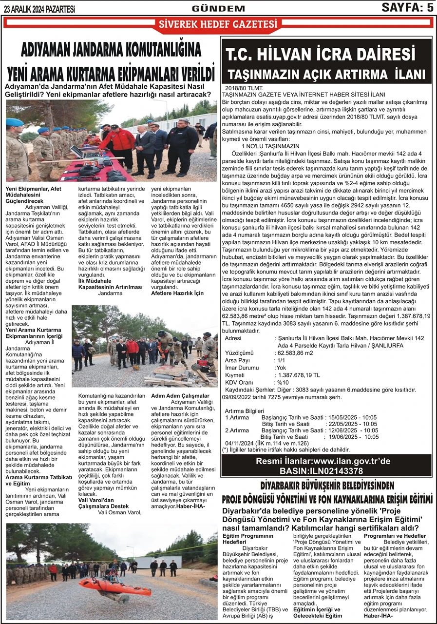 23.12.2024 Tarihli Gazetemiz