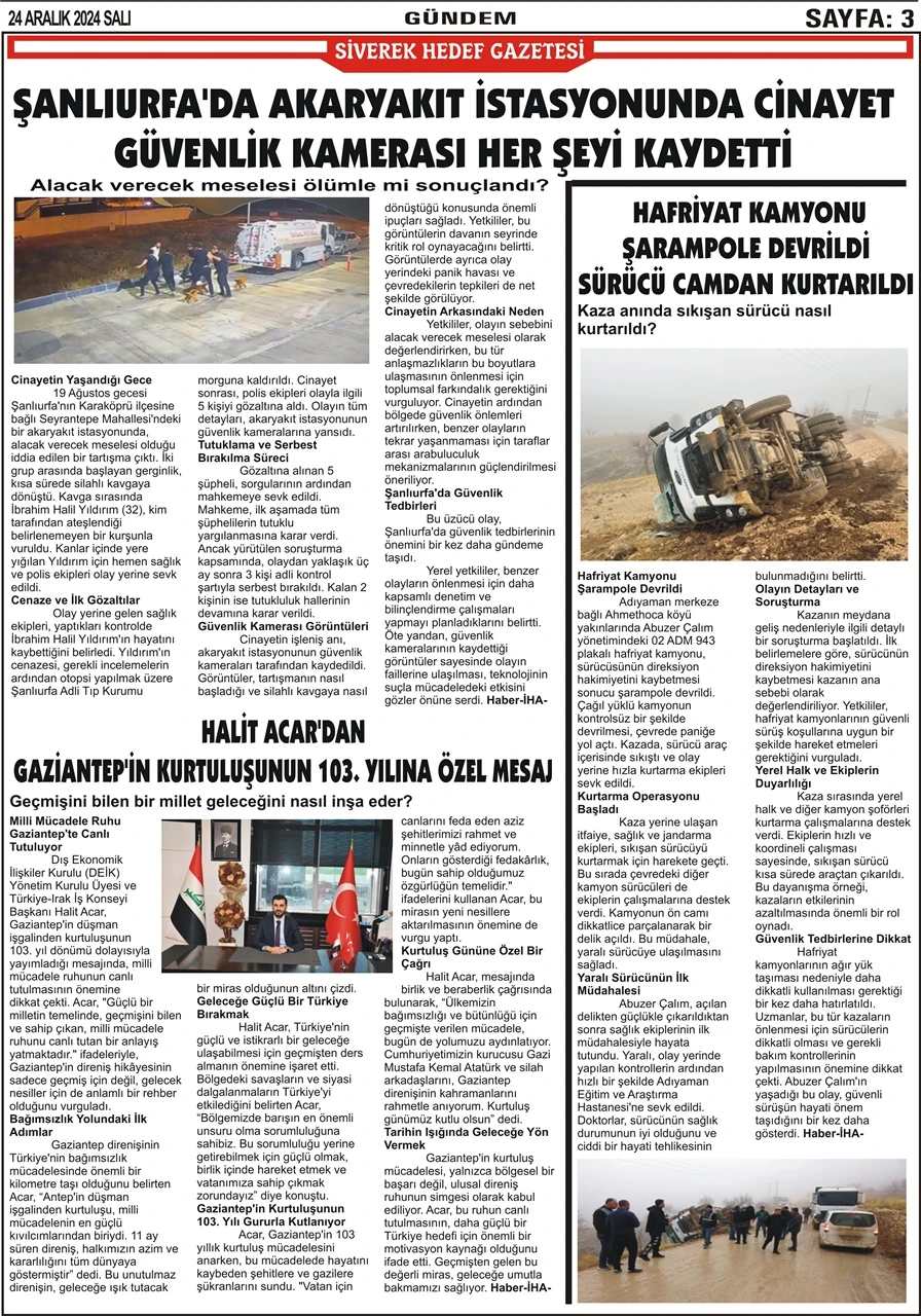 24.12.2024 Tarihli Gazetemiz