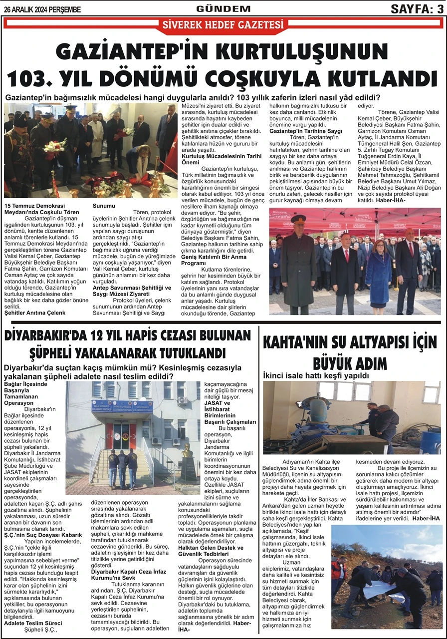 26.12.2024 Tarihli Gazetemiz