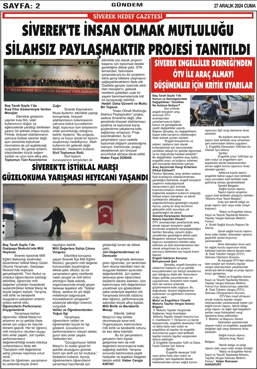 27.12.2024 Tarihli Gazetemiz