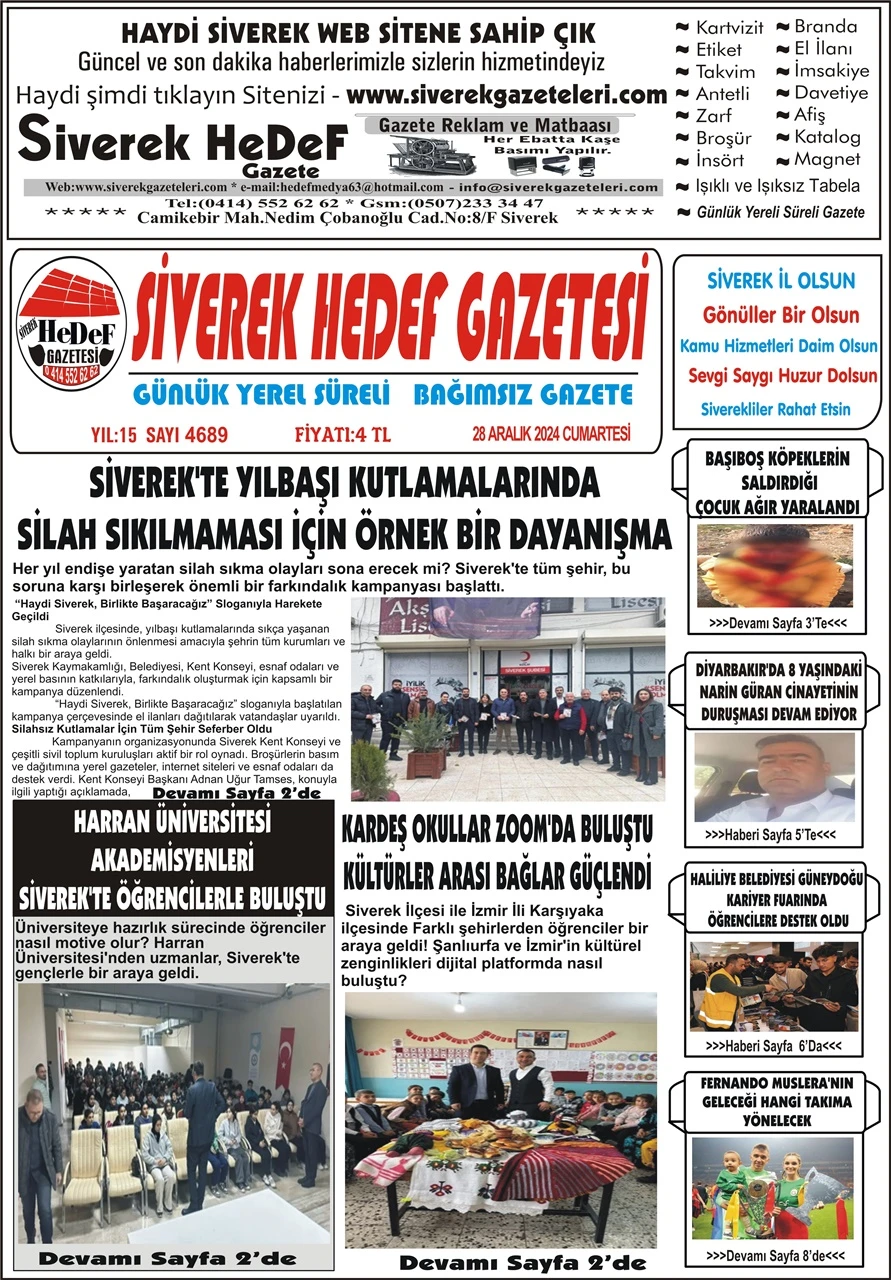 28.12.2024 Tarihli Gazetemiz