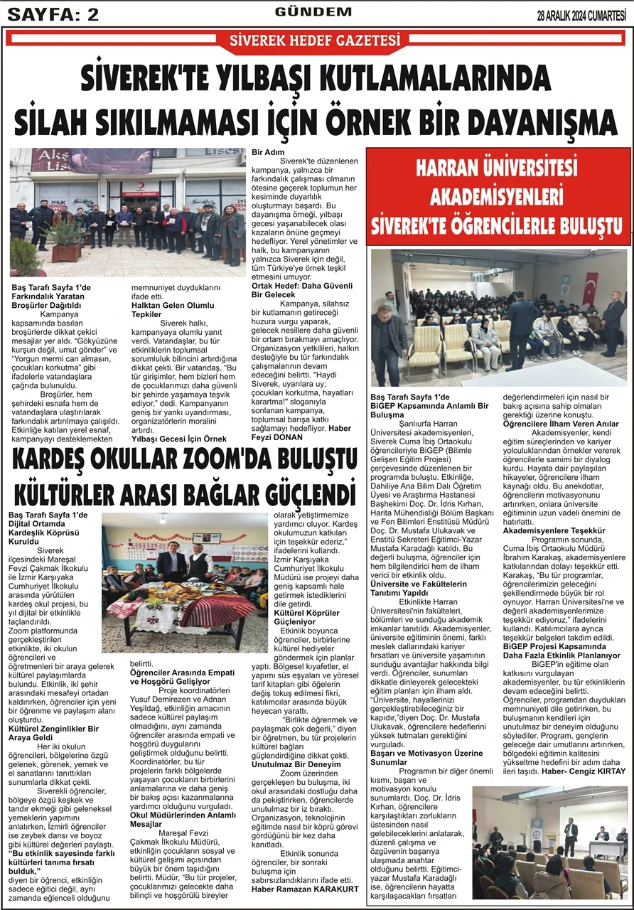 28.12.2024 Tarihli Gazetemiz