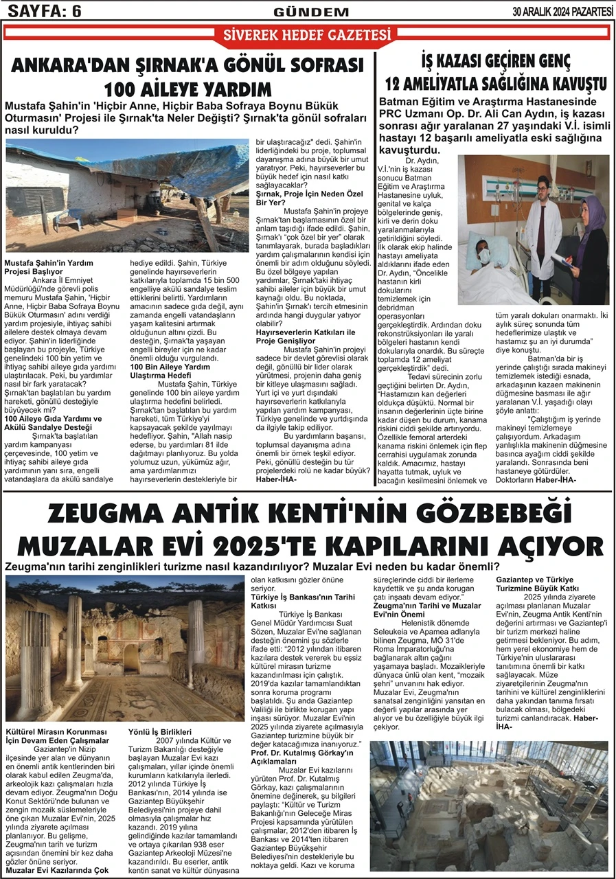 30.12.2024 Tarihli Gazetemiz